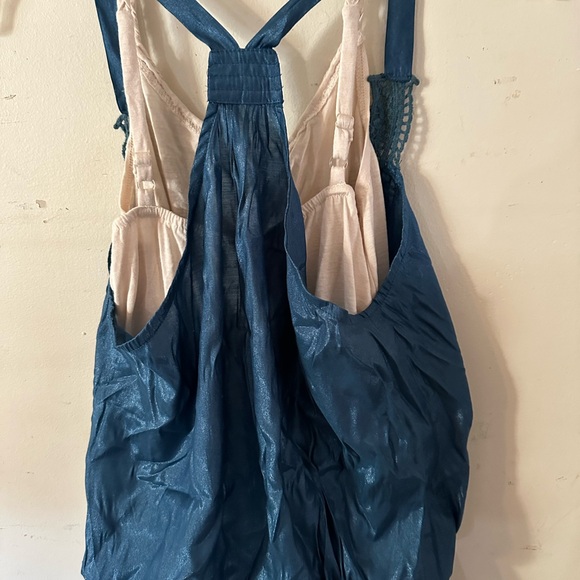Blue and Cream Boho Camisole Top Size Small - Picture 3 of 4